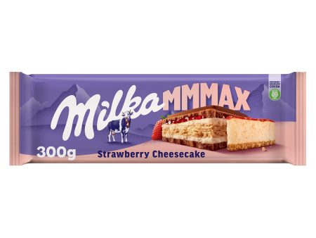 Milka MMMAX Tableta Grande de Chocolate con Leche de los Alpes con Relleno de Tarta de Queso, Galleta y Fresa 300g Embalaje Deteriorado (Cad: 01 08 2024) Fashion